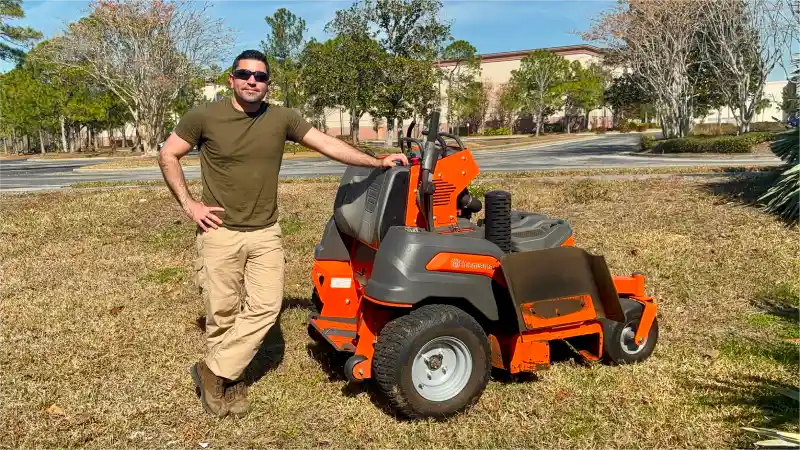 Owner working on lawn