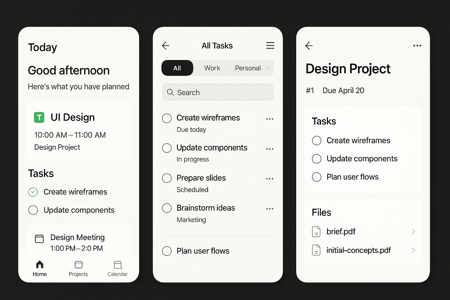 Tidy UI Design
