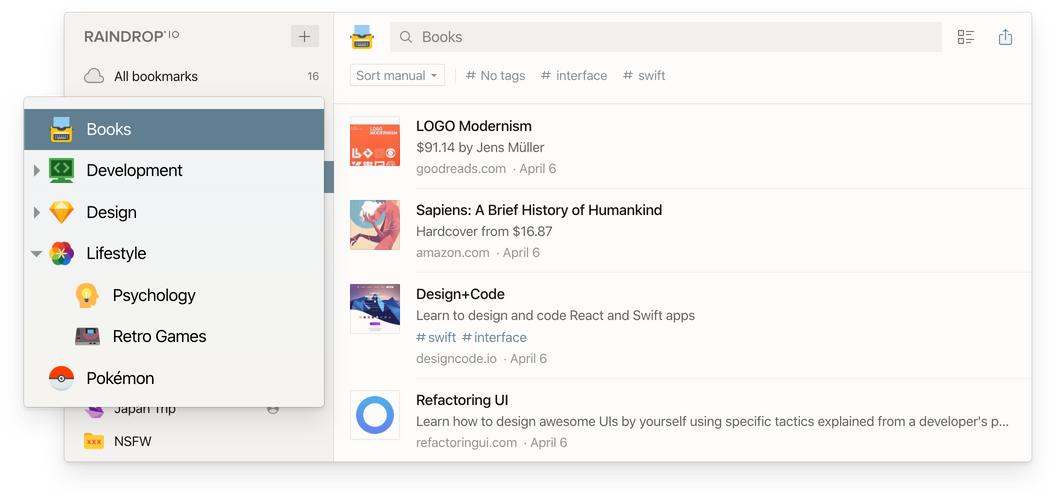 Raindrop Screenshot Raindrop Screenshot