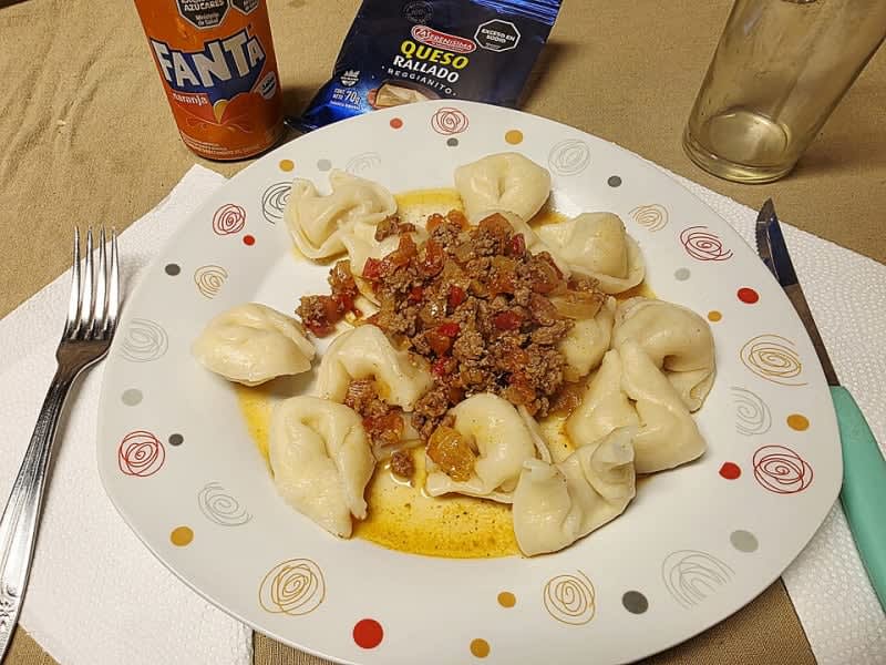 Beef Pasta with Diced Sausage Cheese
