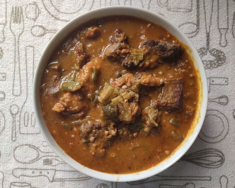 Okra Sea Food with Poundo