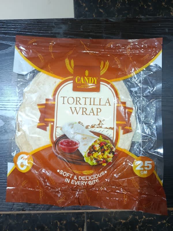 Tortilla wraps candle bread