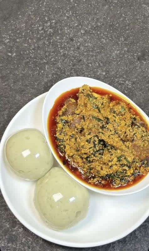 Fufu and egusi/eforiro