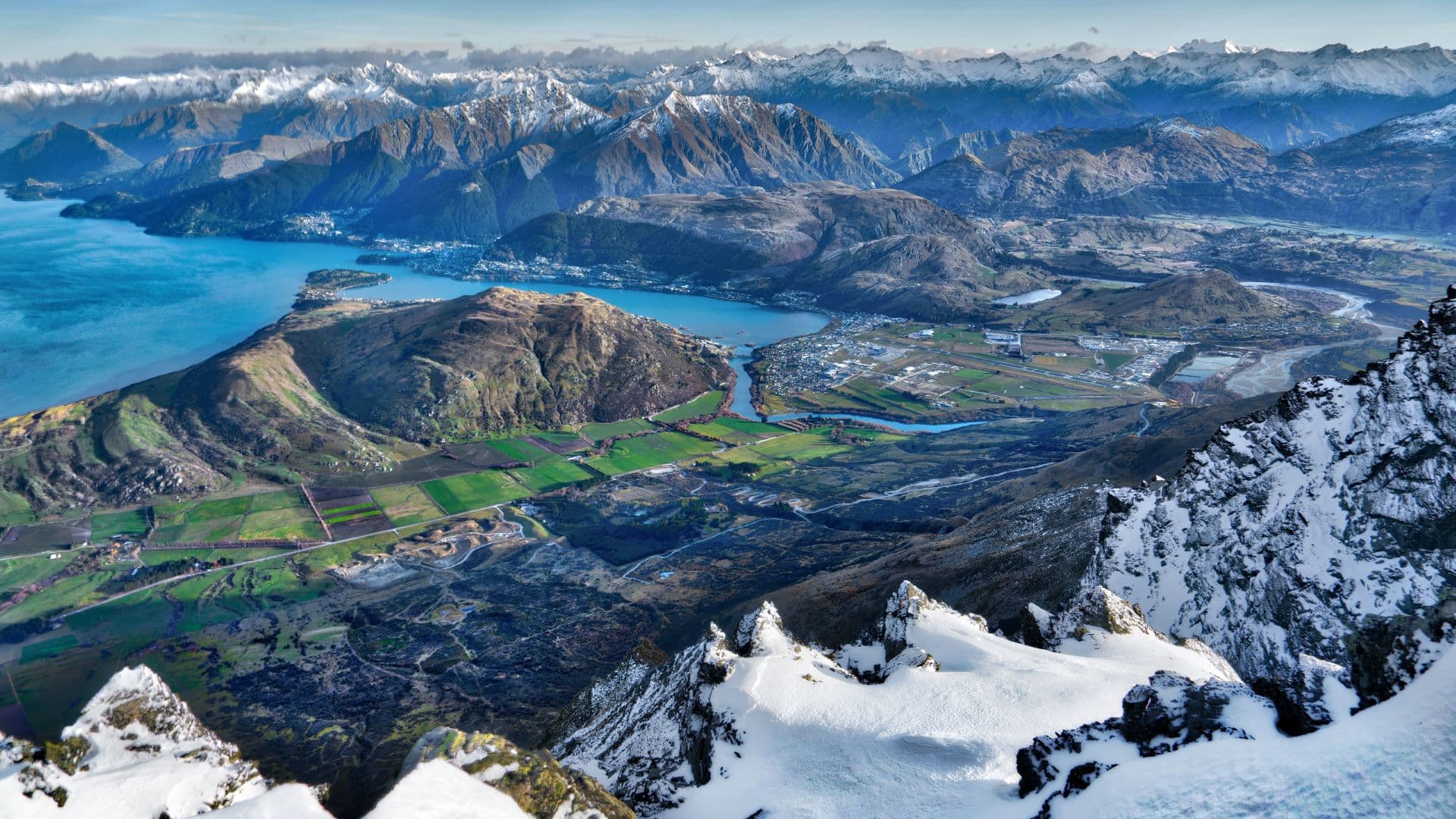 Queenstown vue du ciel
