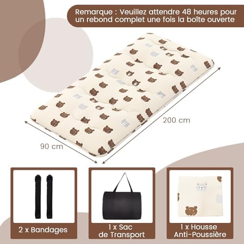 Vue 3 de Costway Matelas Futon Portable