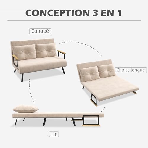 Vue 4 de Homcom Canape Convertible Places