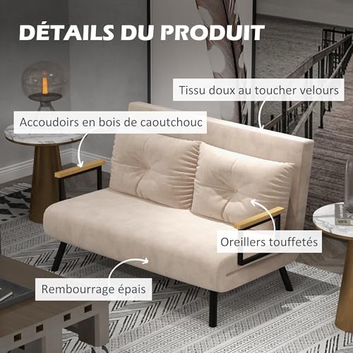 Vue 6 de Homcom Canape Convertible Places