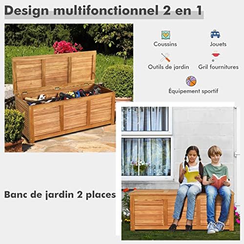 Vue 2 de Giantex Coffre Bois Exterieur