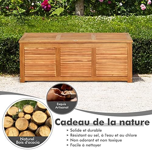 Vue 3 de Giantex Coffre Bois Exterieur