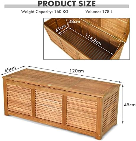 Vue 4 de Giantex Coffre Bois Exterieur