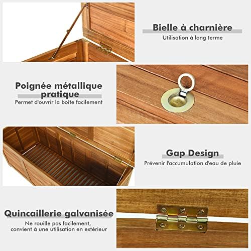 Vue 5 de Giantex Coffre Bois Exterieur