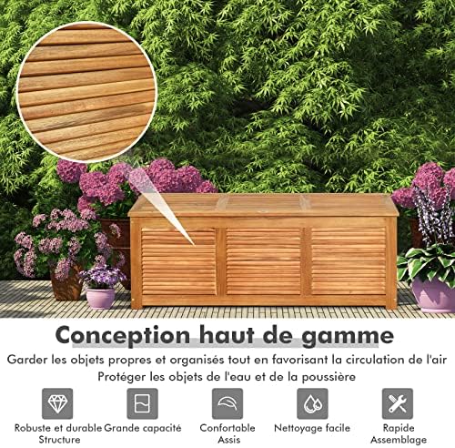 Vue 6 de Giantex Coffre Bois Exterieur