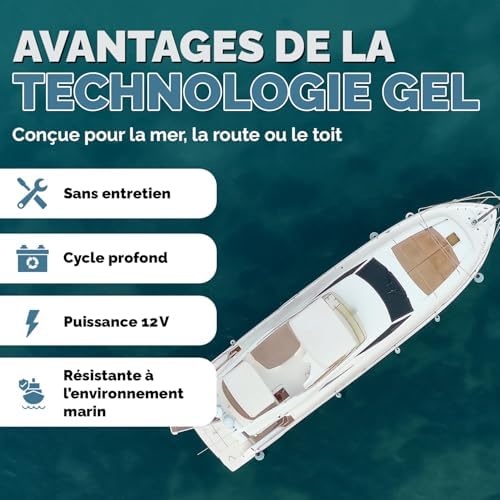 Vue 2 de Batterie Gel Ah Marine