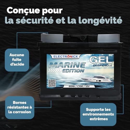 Vue 5 de Batterie Gel Ah Marine