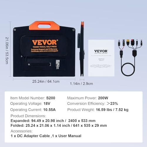 Vue 7 de Vevor Panneau Solaire Portable