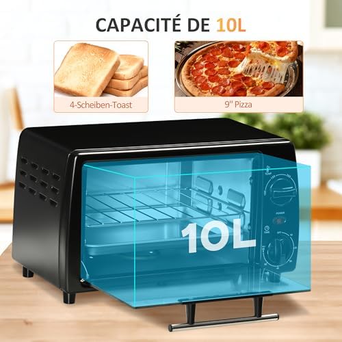Vue 3 de Homcom Mini Four Electrique