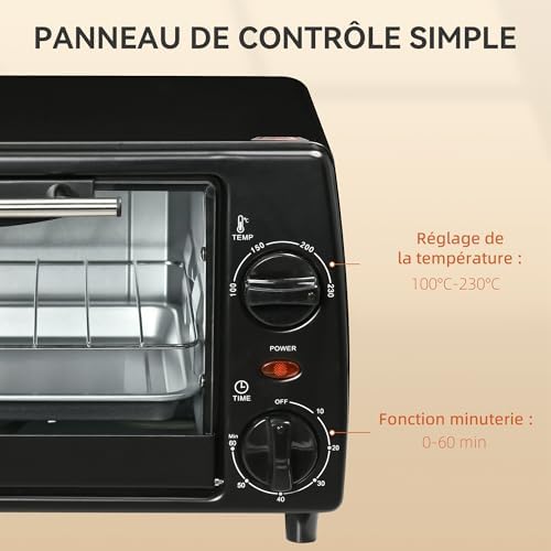 Vue 6 de Homcom Mini Four Electrique