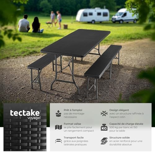 Vue 4 de Tectake Ensemble De Table