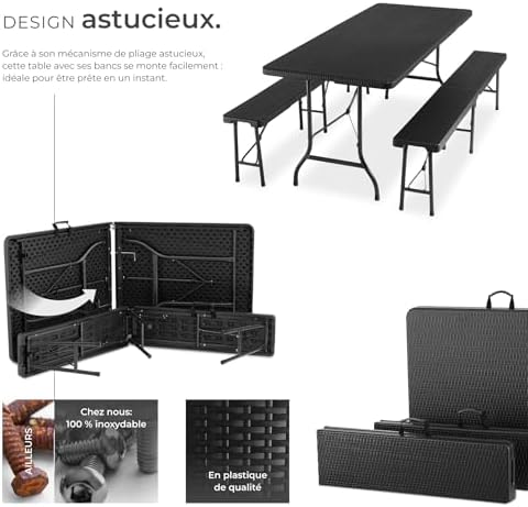 Vue 5 de Tectake Ensemble De Table