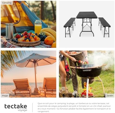 Vue 7 de Tectake Ensemble De Table
