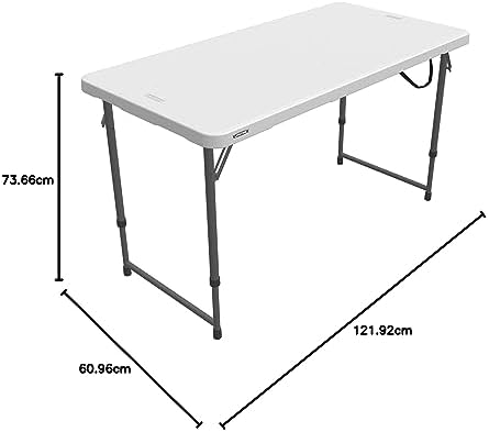 Vue 3 de Lifetime Table Pliante Blanc