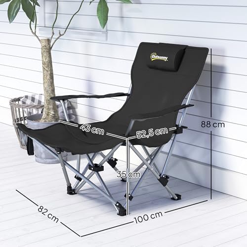 Vue 3 de Outsunny Chaise De Camping