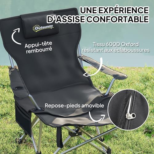 Vue 4 de Outsunny Chaise De Camping