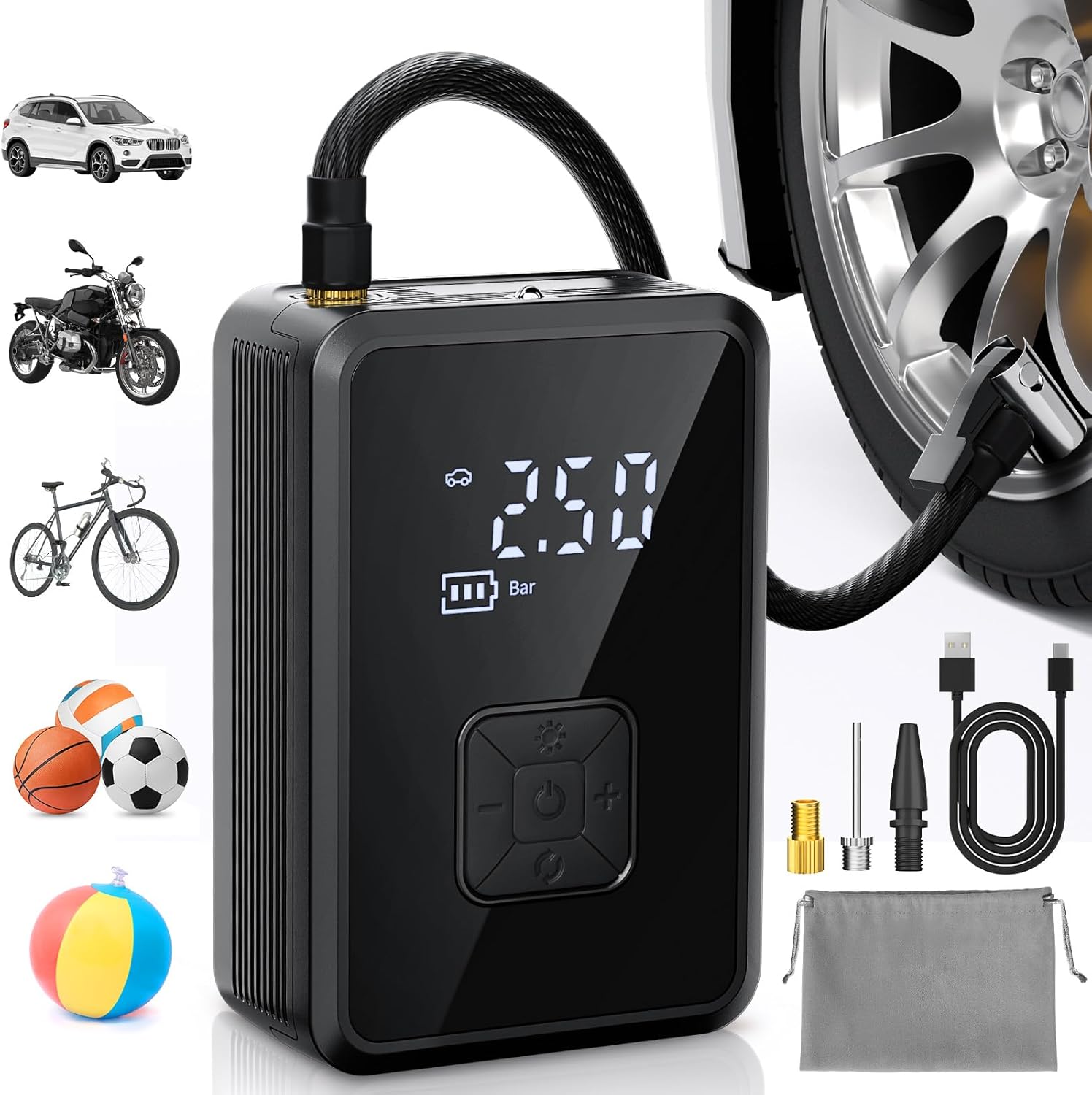 Oasser Gonfleur Pneus Voiture