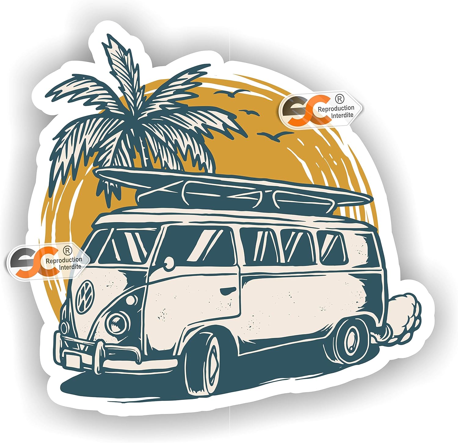 Sc Stickerautocollant Van Surf