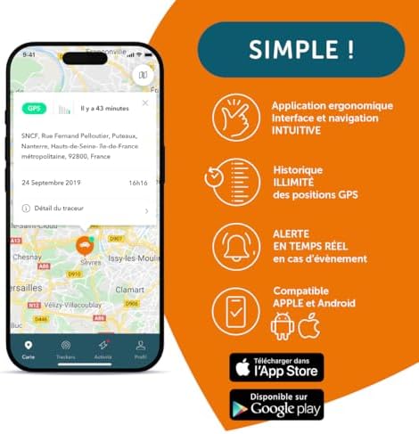 Vue 3 de Traceur Gps Maxi Blanc