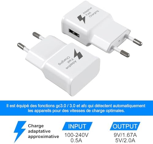 Vue 4 de Samsungw Chargeur Rapide Prise