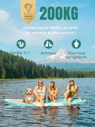 Vue 2 de Niphean Paddle Gonflable Adulte