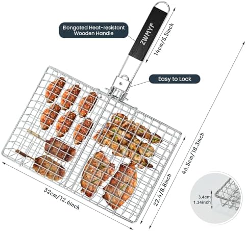 Vue 3 de Zwmyf Panier De Barbecue