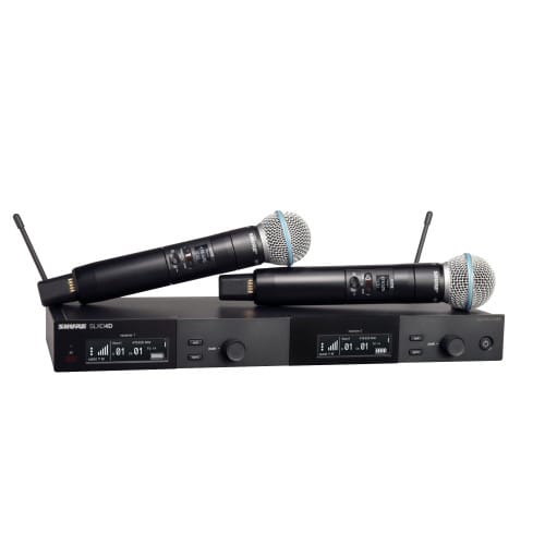 Shure SLXD24D/B58 Handheld Dual Wireless System Front with Dual Handheld Mics