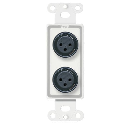 RDL DB-XLR2F Dual XLR 3-pin Female Jacks on Decora Wall Plate