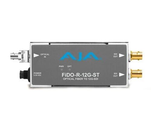 AJA FiDO-R-12G-ST 1-Channel Single Mode ST Fiber to 12G-SDI Receiver