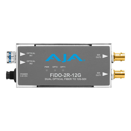 AJA FiDO-2R-12G 2-Channel Single Mode LC Fiber to 12G-SDI Receiver