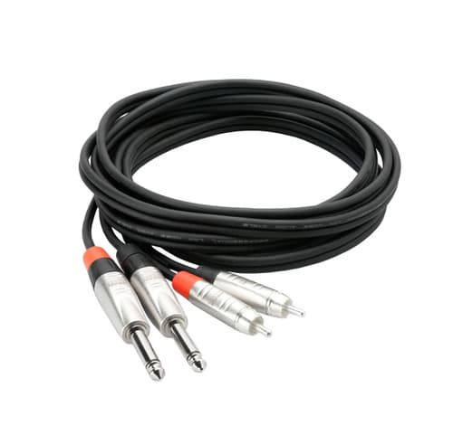 Hosa Pro Dual REAN 1/4 TS to RCA Stereo Interconnect Cable