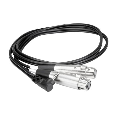 Hosa Dual XLR3F to Right-Angle 3.5mm TRS Camcorder Microphone Cable