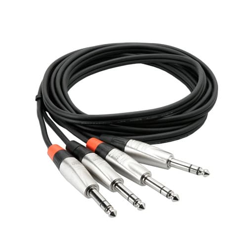 Hosa Pro Dual REAN 1/4 TRS to Same Stereo Interconnect Cable