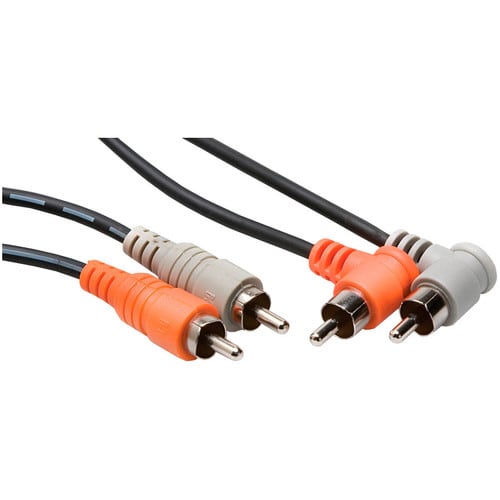 Hosa Dual RCA to Dual Right-Angle RCA Stereo Interconnect Cable