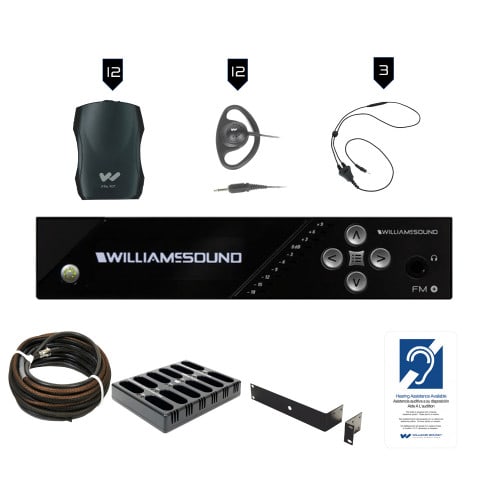 Williams AV FM 557-12 PRO D Dante Rechargeable Assistive Listening System