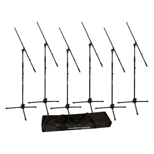 Jamstands JS-MCFB6PK Series 6-Pack Tripod Microphone Stand Bundle