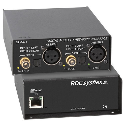 RDL SF-DN4 Dante Digital Audio to Network Interface
