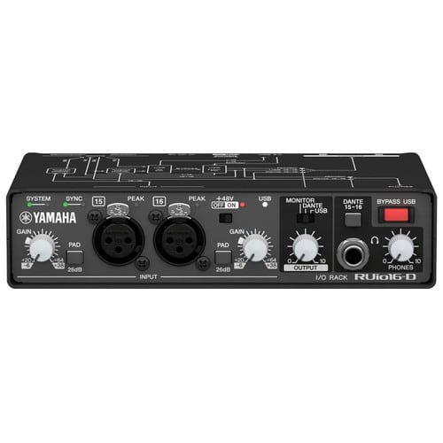 Yamaha RUio16-D Dante/Analog/USB Audio Interface front