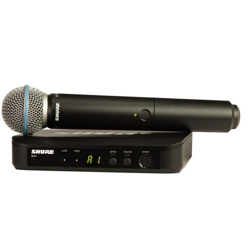 Shure BLX24/B58 Wireless Vocal System Front with Mic
