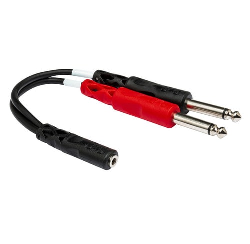 Hosa YMP-434 3.5mm TRSF to Dual 1/4 TS Stereo Breakout Cable