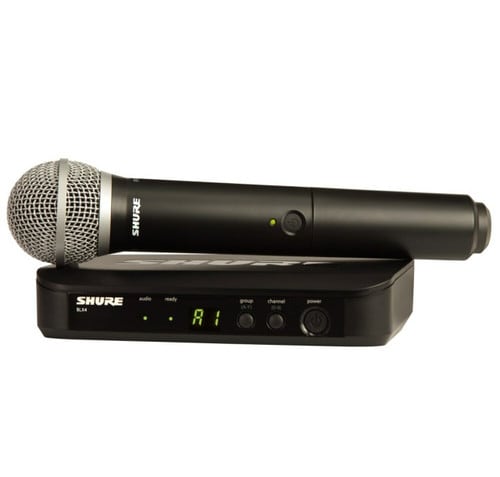 Shure BLX24/PG58 Wireless Vocal System Front with Mic