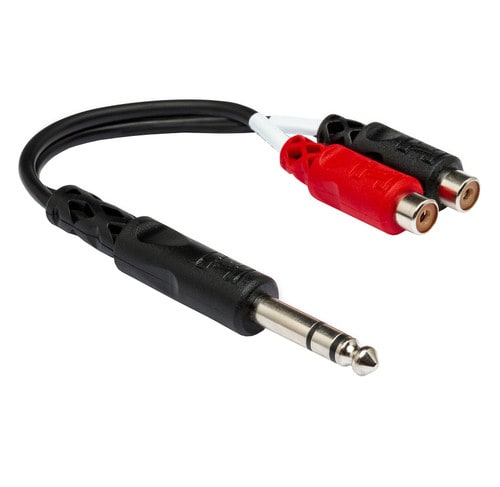 Hosa YPR-102 1/4 TRS to Dual RCAF Stereo Breakout Cable