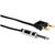 Hosa 1/4 TS to Dual Banana Black Zip-Style Jacket Speaker Cable ends